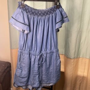 Denim love tree romper size Large